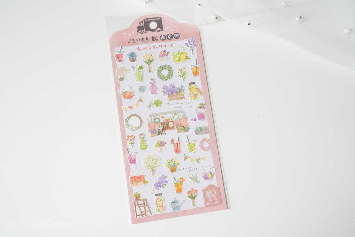 Mind Wave Kotorimachi Stickers - Food Truck Series (New!) - Herbal Tea