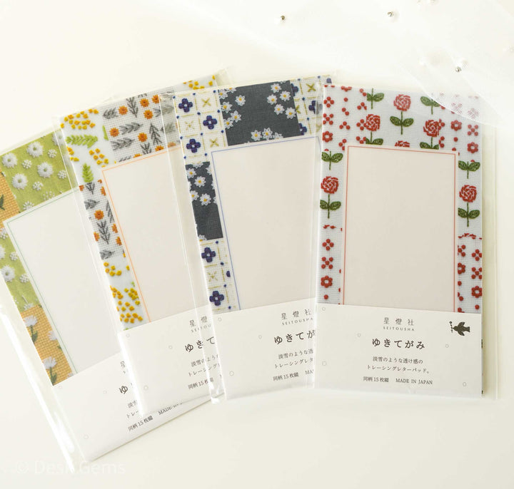 Seitousha Vellum Paper Letter Pad - Embroidery Pattern 