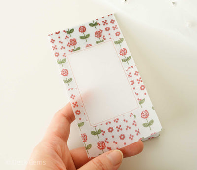 Seitousha Vellum Paper Letter Pad - Embroidery Pattern - Red