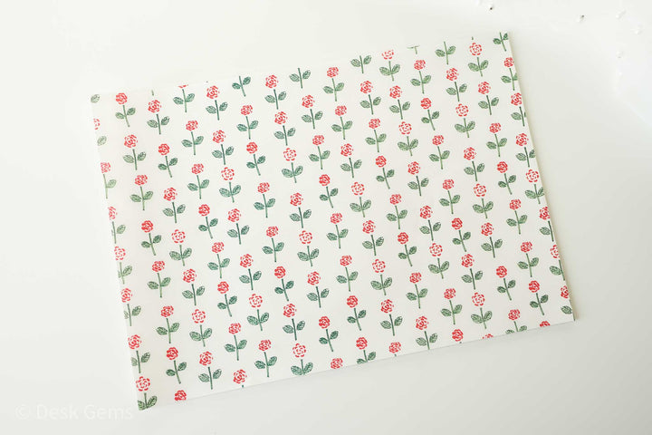 Seitousha Wrapping Paper - A4 - Rose