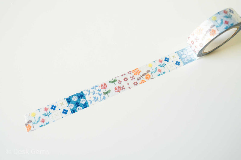 Seitousha Limited Edition Washi Tapes - Embroidery Pattern - Blue and Red