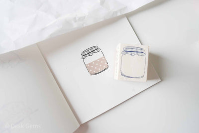 Beverly "Washi Tape's Companion" Rubber Stamp - Mason Jar