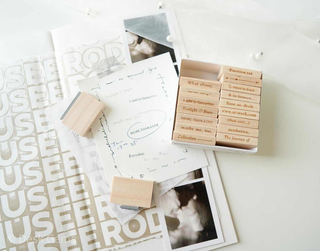 New Phavourite PC 9pt.(3) Tiny Text Rubber Stamp Set 