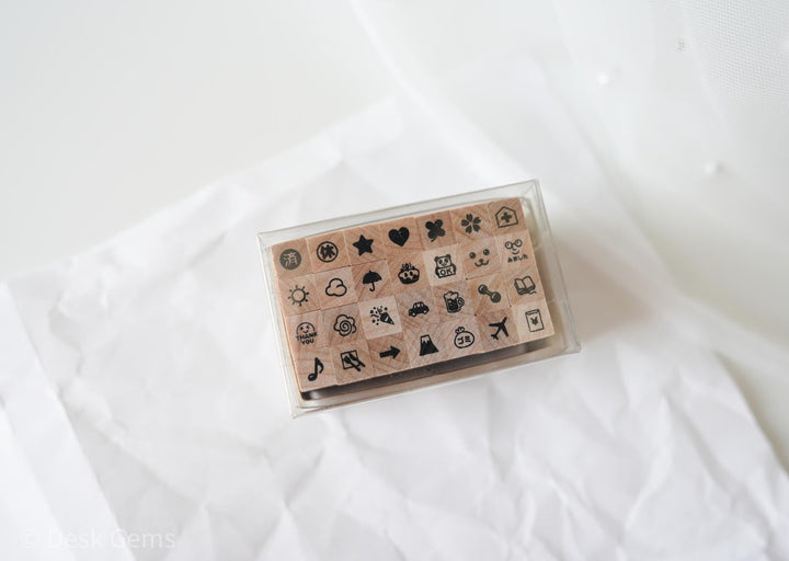 Kodomo No Kao Petit Moji Stamp Set - Activity Marks A