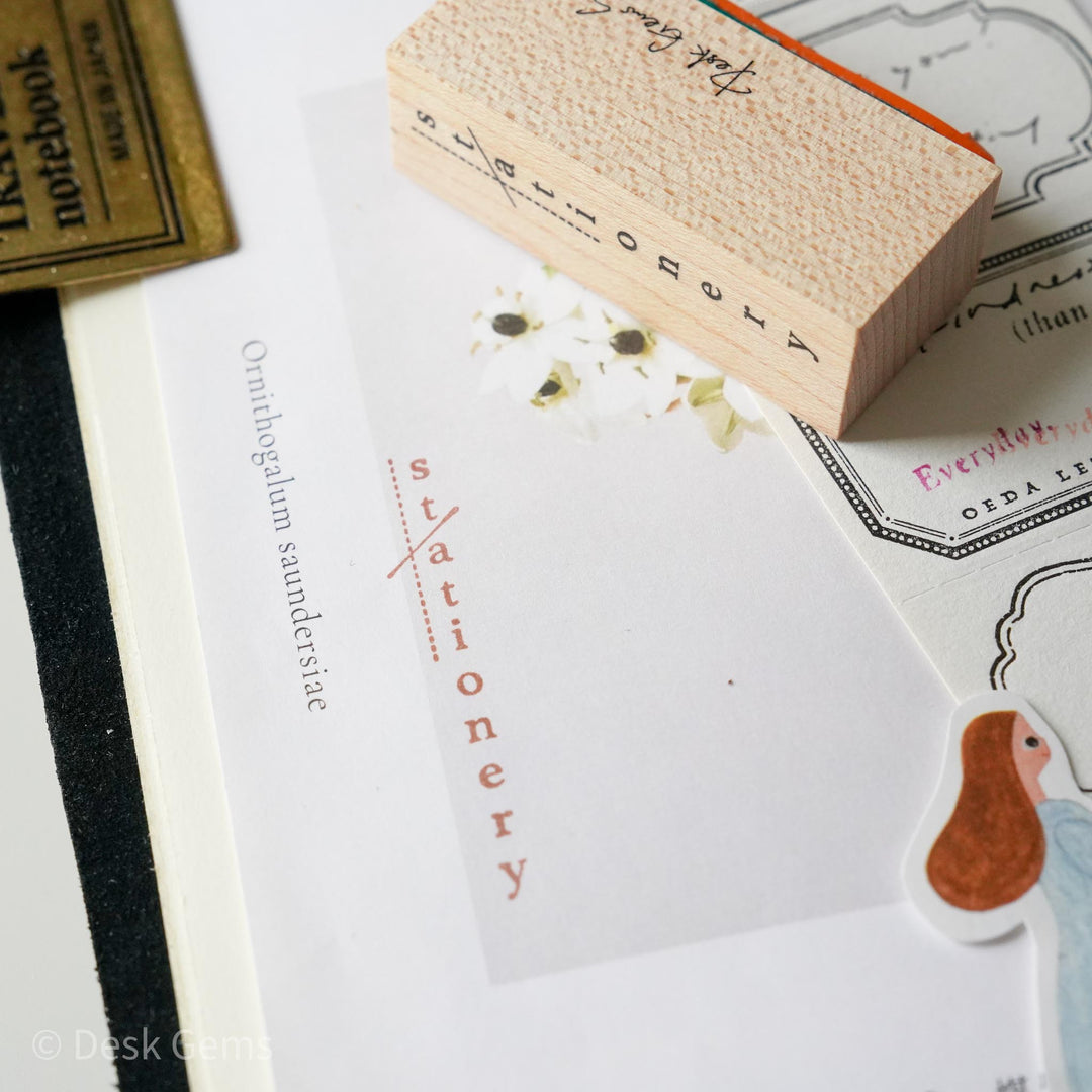 Desk Gems Studio Original Stamps - Business Cards for a Stationery Shop - Small Stationery Text