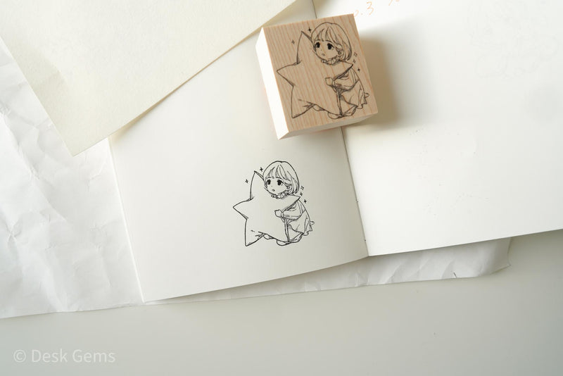 Like Studio Vol.7 Rubber Stamps - Daydream  - Girl Hugging a Star