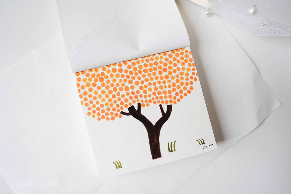 Cozyca x NeckTie Block Memo Pad - Trees