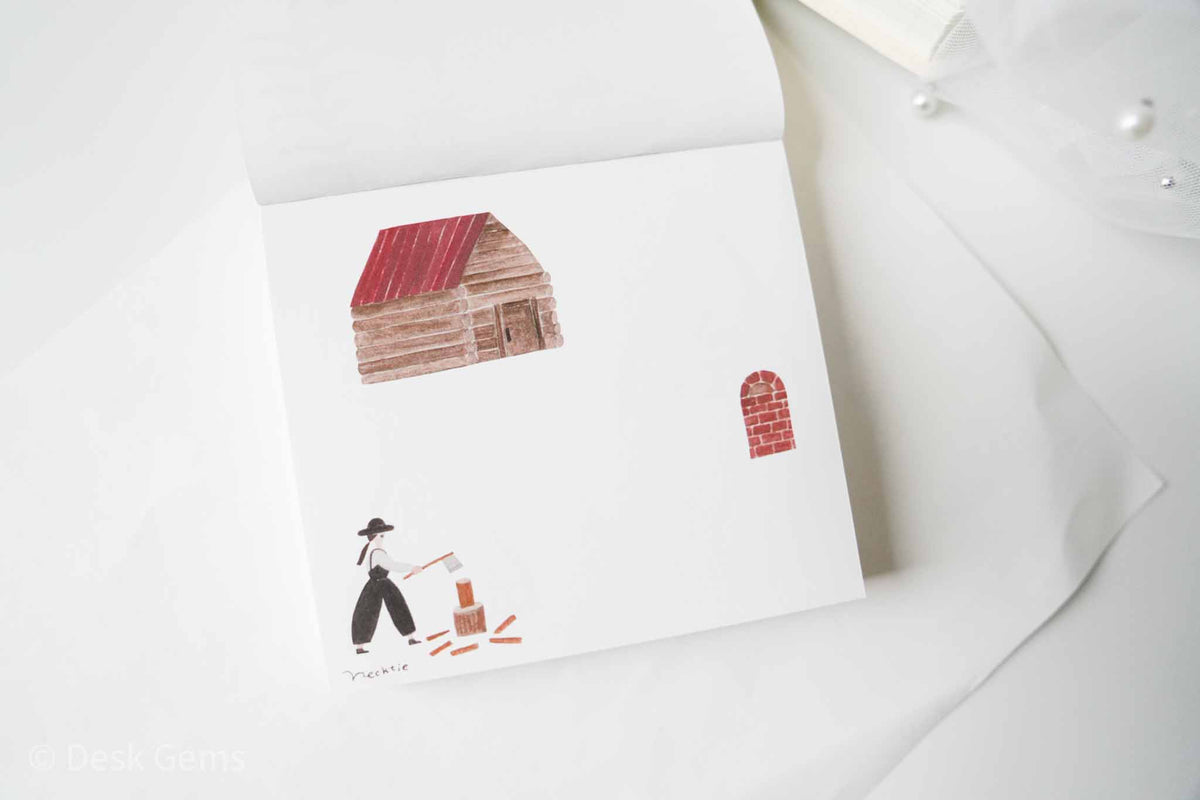 Cozyca x NeckTie Block Memo Pad - Little House