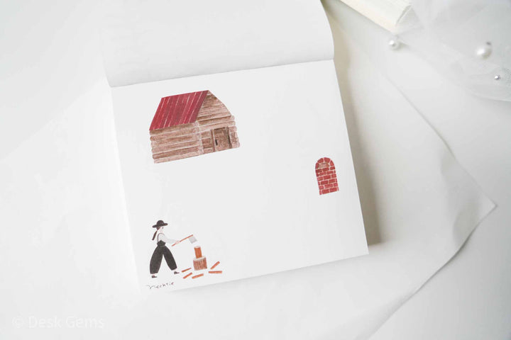 Cozyca x NeckTie Block Memo Pad - Little House