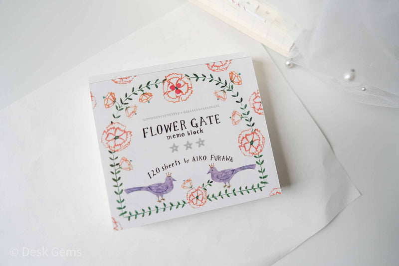 Cozyca x Aiko Fukawa Block Memo Pad - Flower Gate 