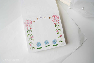 Cozyca x Aiko Fukawa Block Memo Pad - Flower Gate