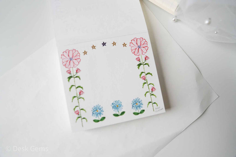 Cozyca x Aiko Fukawa Block Memo Pad - Flower Gate