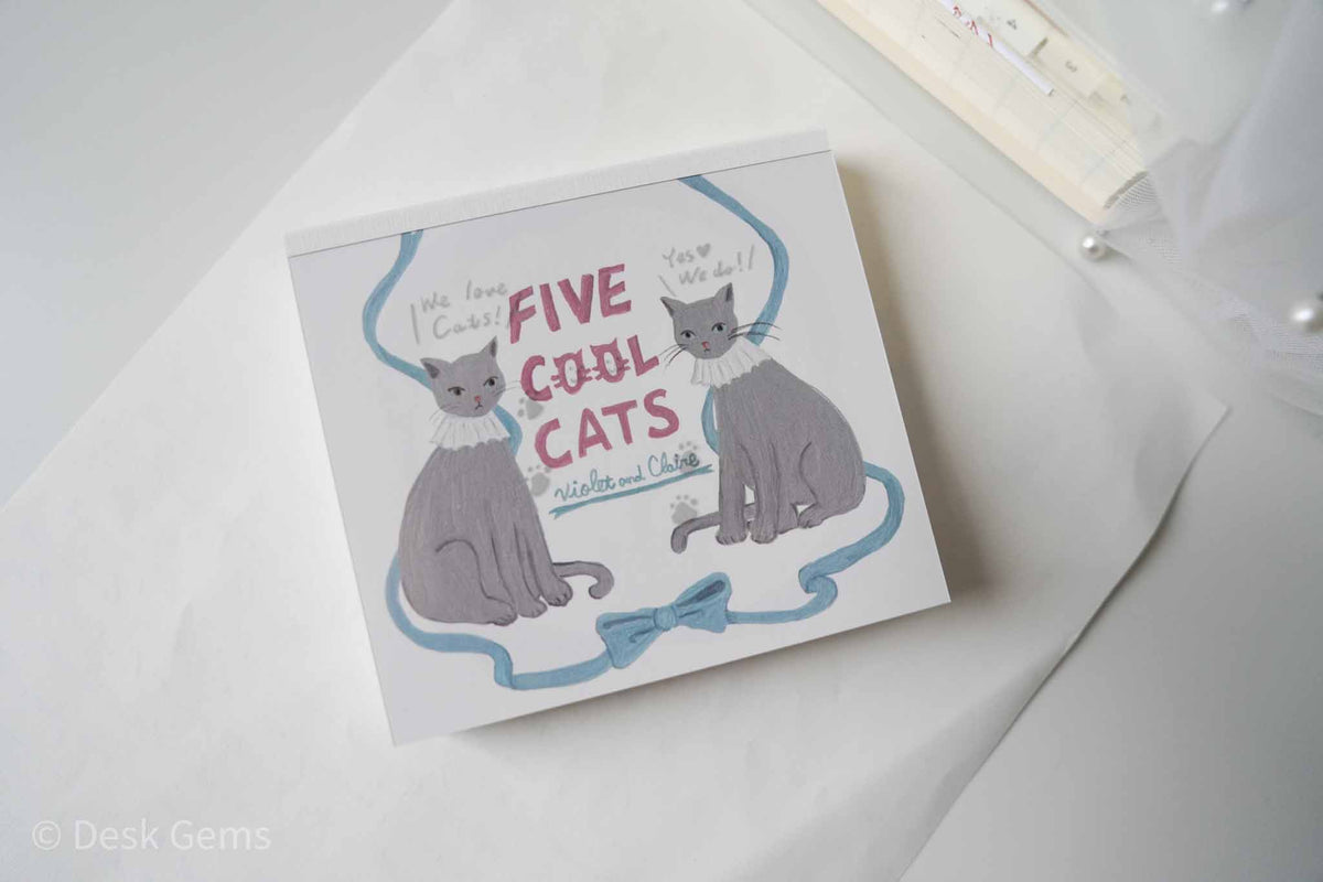 Cozyca x Violet Block Memo Pad - Five Cool Cats 