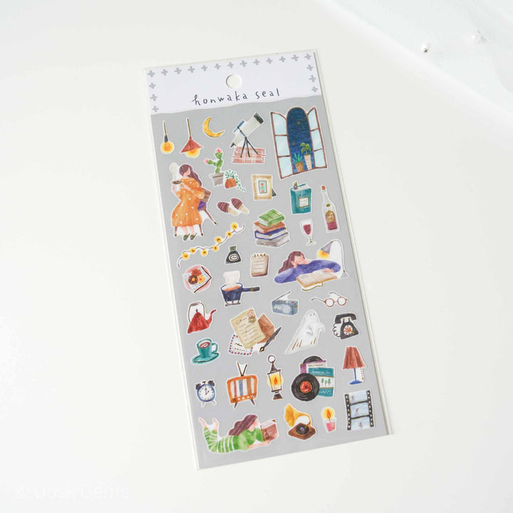 Mind Wave Honwaka Seal Stickers -  Staying up Late