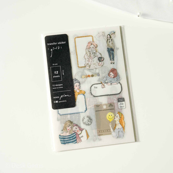 Pion Transfer Stickers - Girls (12 Pieces)