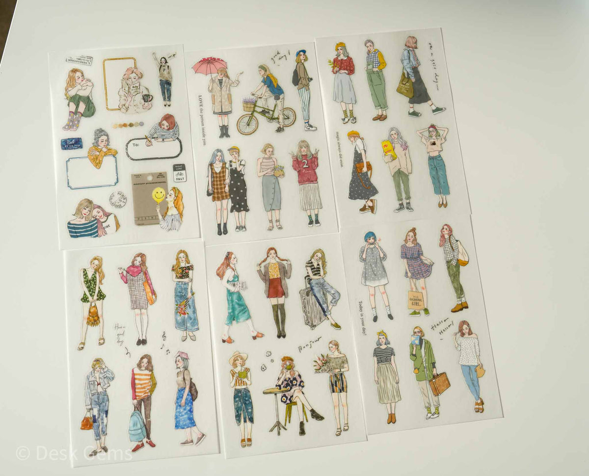 Pion Transfer Stickers - Girls (12 Pieces)