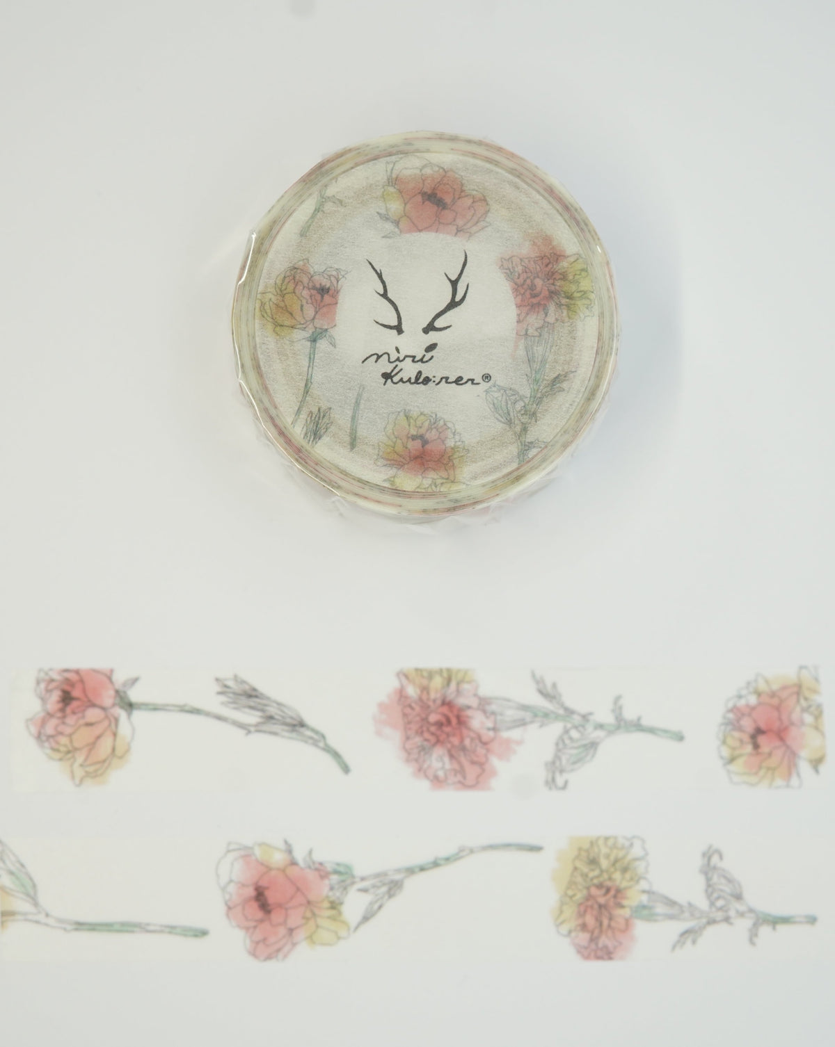 Round Top Mirikulo:rer Pink Flower Washi Tape