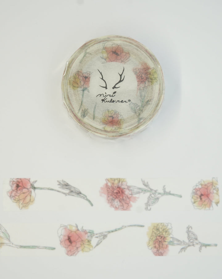 Round Top Mirikulo:rer Pink Flower Washi Tape