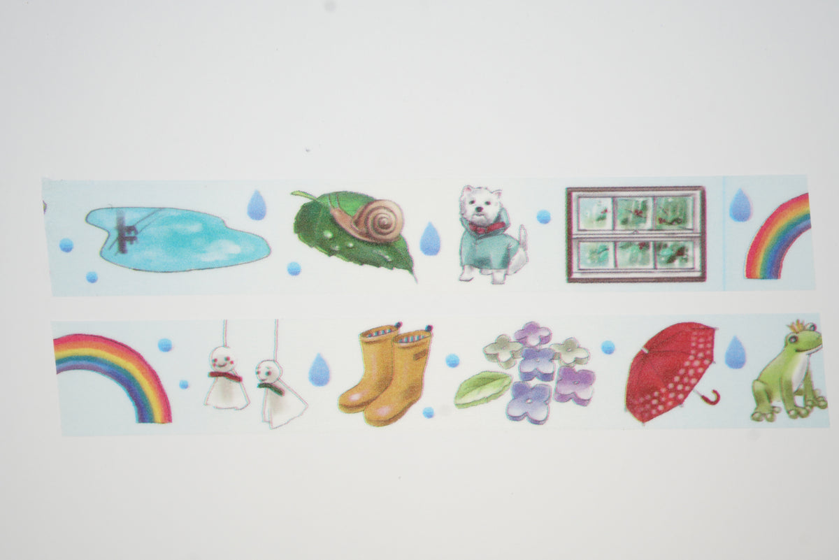 Round Top Yano Raining Themed Washi Tapes