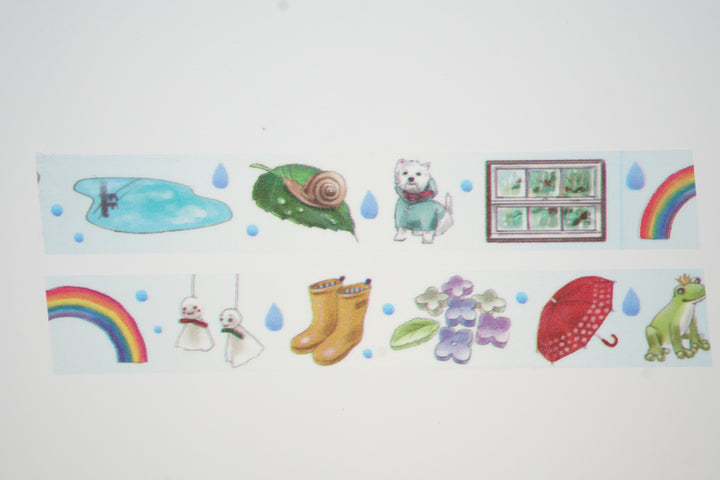 Round Top Yano Raining Themed Washi Tapes