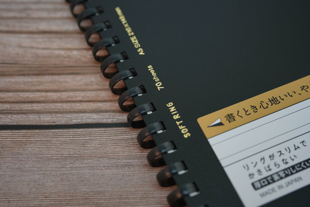 Kokuyo Softring Notebook Lined - A5 Black