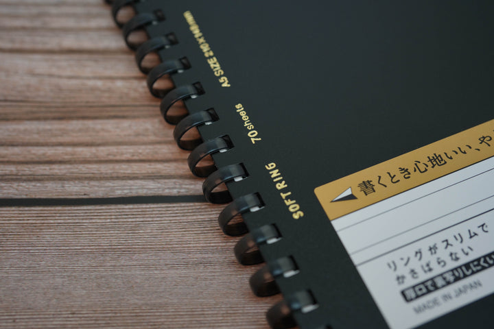 Kokuyo Softring Notebook Lined - A5 Black