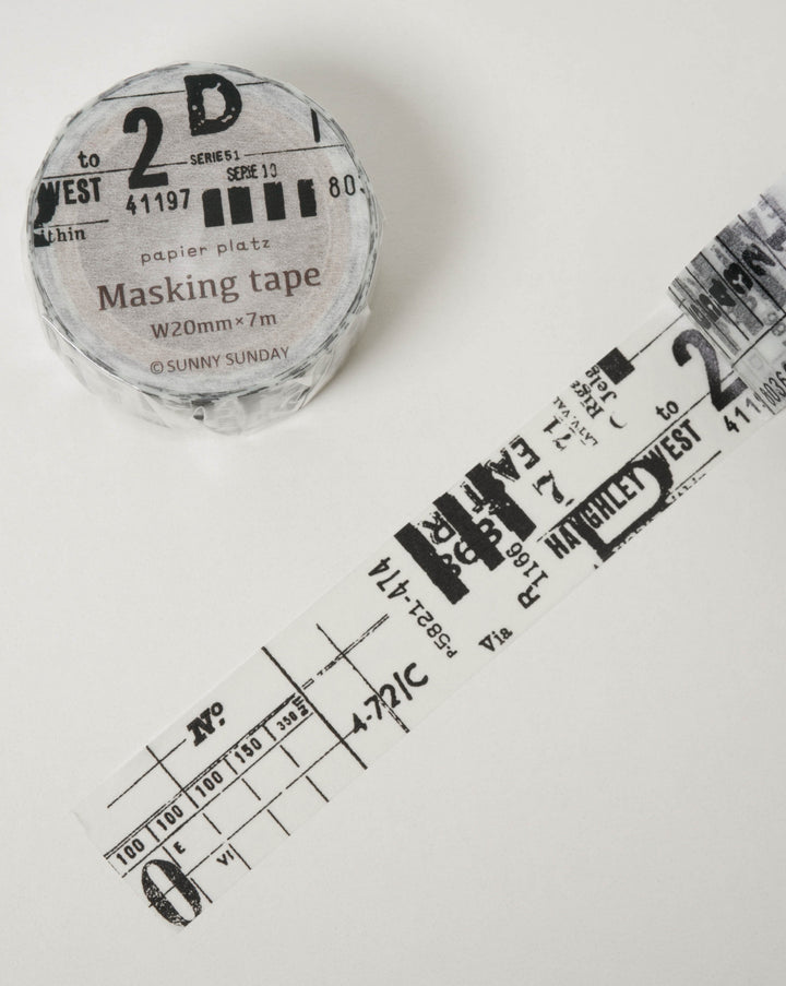 Papier Platz Sunny Sunday Washi Tape - Simple Black