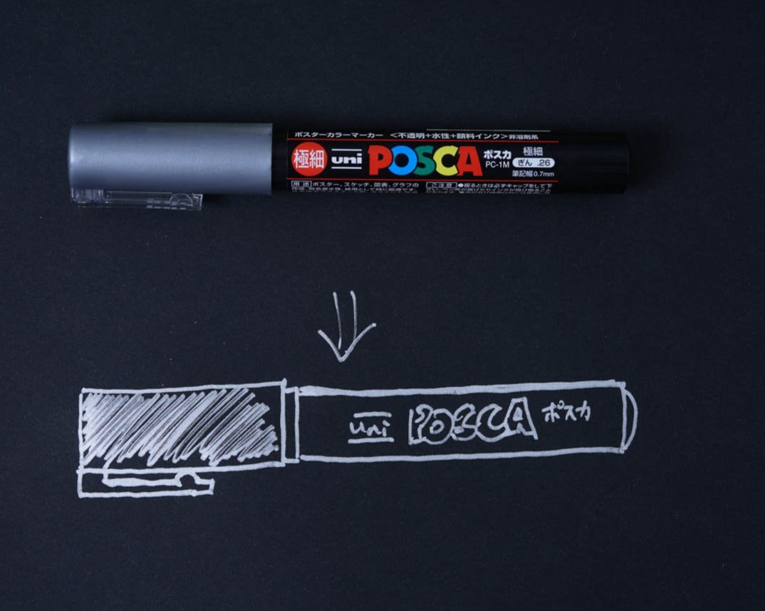 Uni Posca Paint Marker Extra Fine - Silver