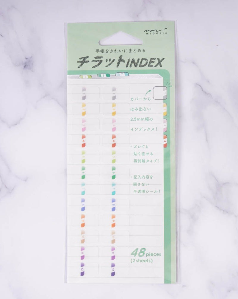 Chiratto Index Tabs - Colored and Numbered