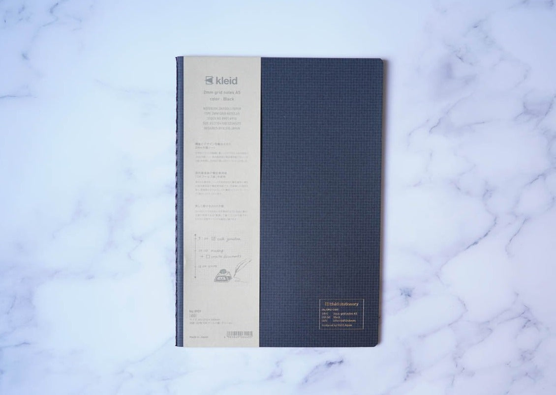 Kleid 2mm Grid Notes A5 - Black 