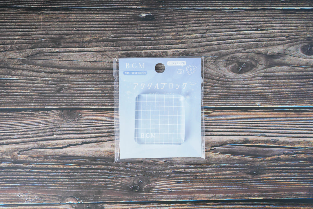 BGM Clear Acrylic Stamp Block - Grid