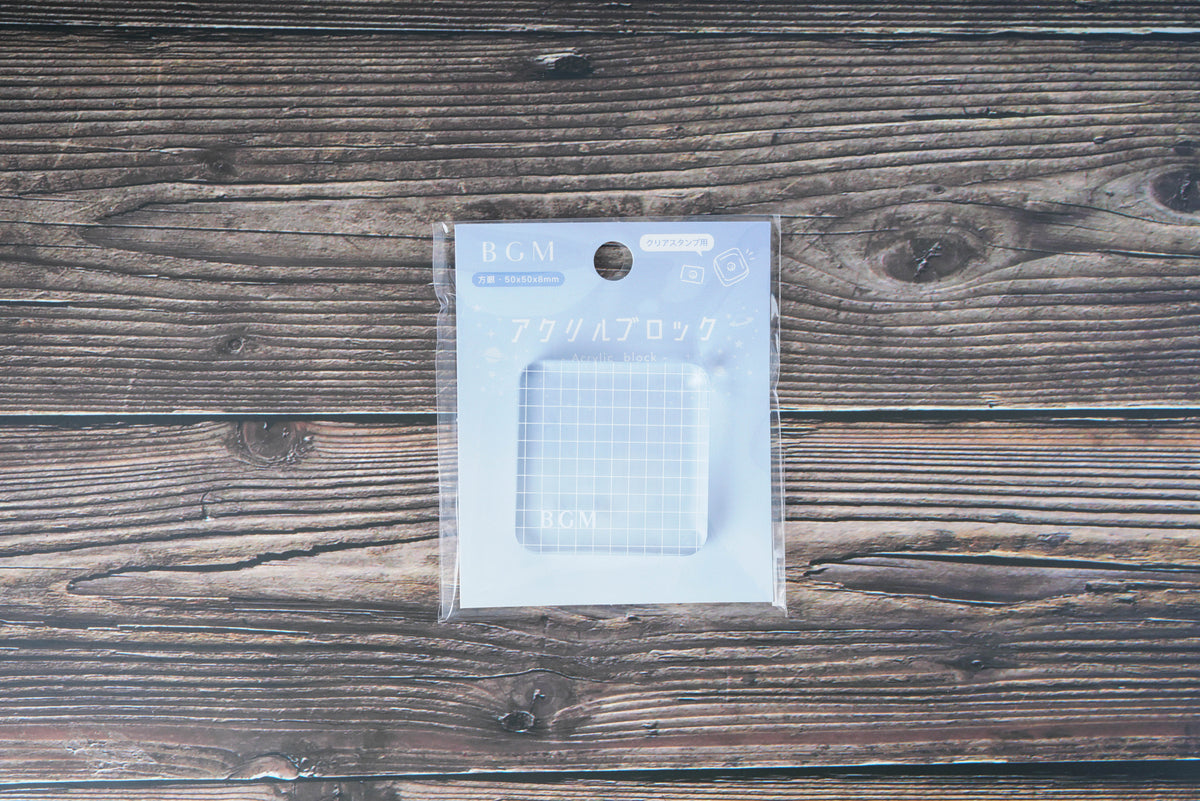 BGM Clear Acrylic Stamp Block - Grid