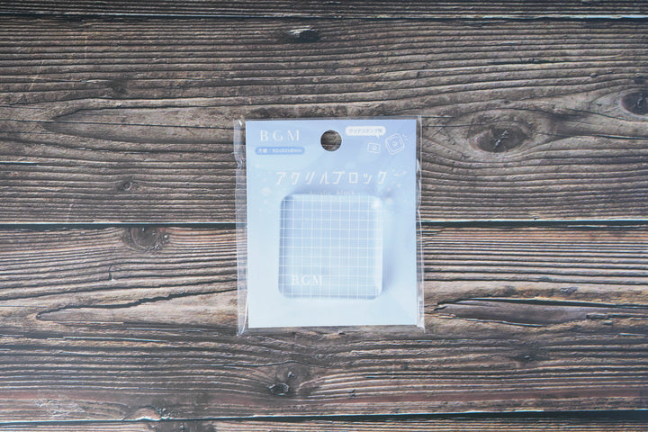 BGM Clear Acrylic Stamp Block - Grid