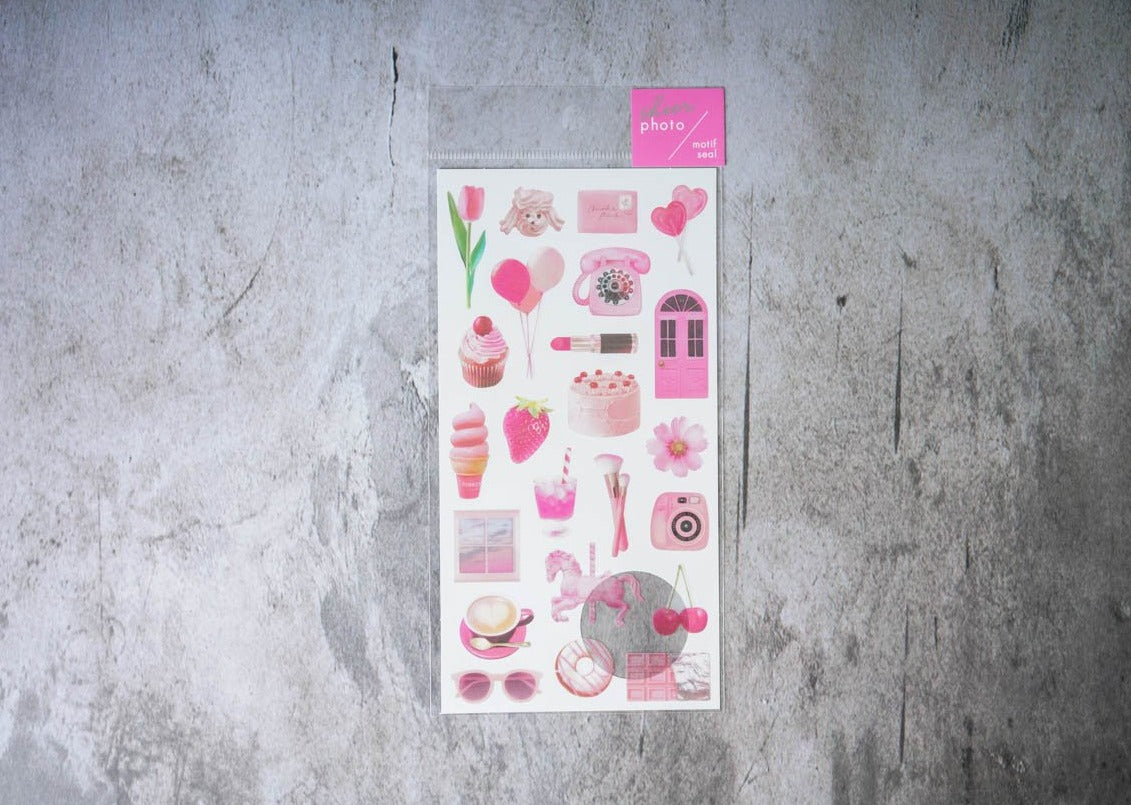 Mind Wave Sheer Photo Motif Seal - Pink