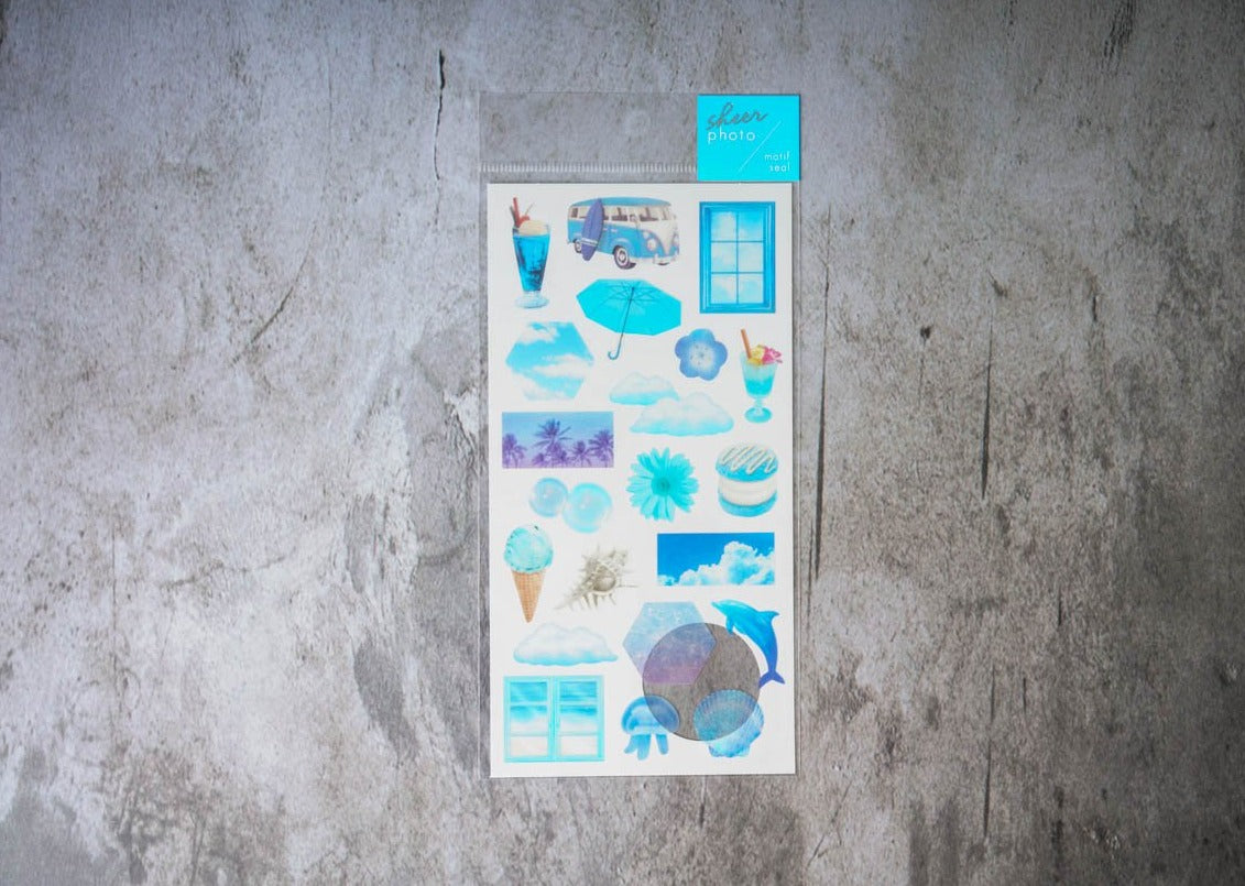 Mind Wave Sheer Photo Motif Seal - Blue