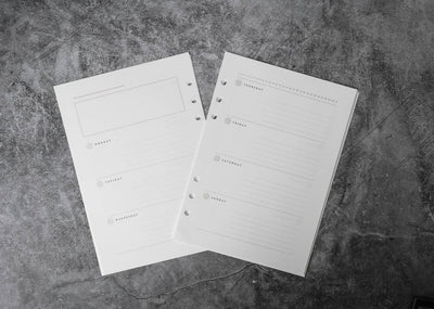 Mark's A5 Planner Inserts - Date free Weekly Horizontal 2