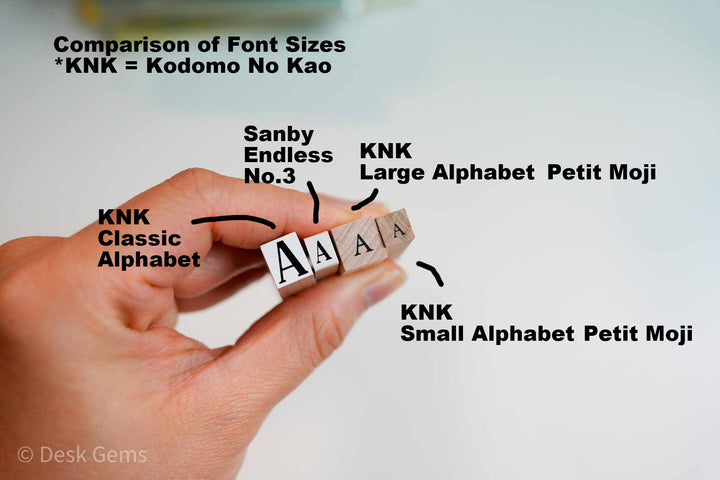 Alphabet Stamps Comparison Sanby and Kodomo No Kao
