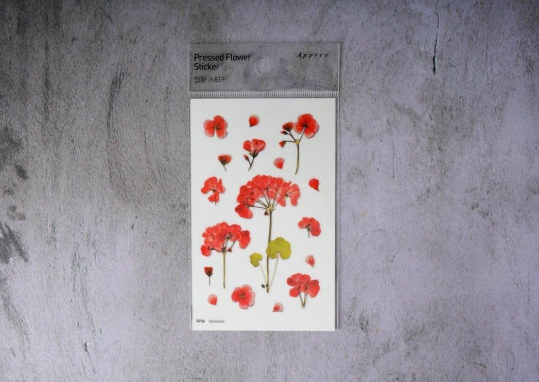 Appree Pressed Flower Stickers - Geranium