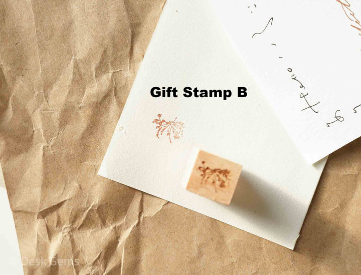 Jeenzaa-Zoey Original Rubber Stamp Set - Flowers and Falling Shadows (Full Set) Gift Stamp - B