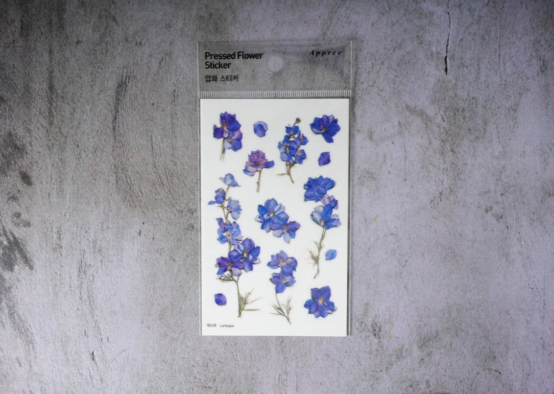 Appree Pressed Flower Stickers - Larkspur