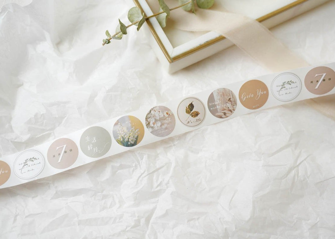 Freckles Tea Leaf and Petal Seals Sticker Roll - LEaf