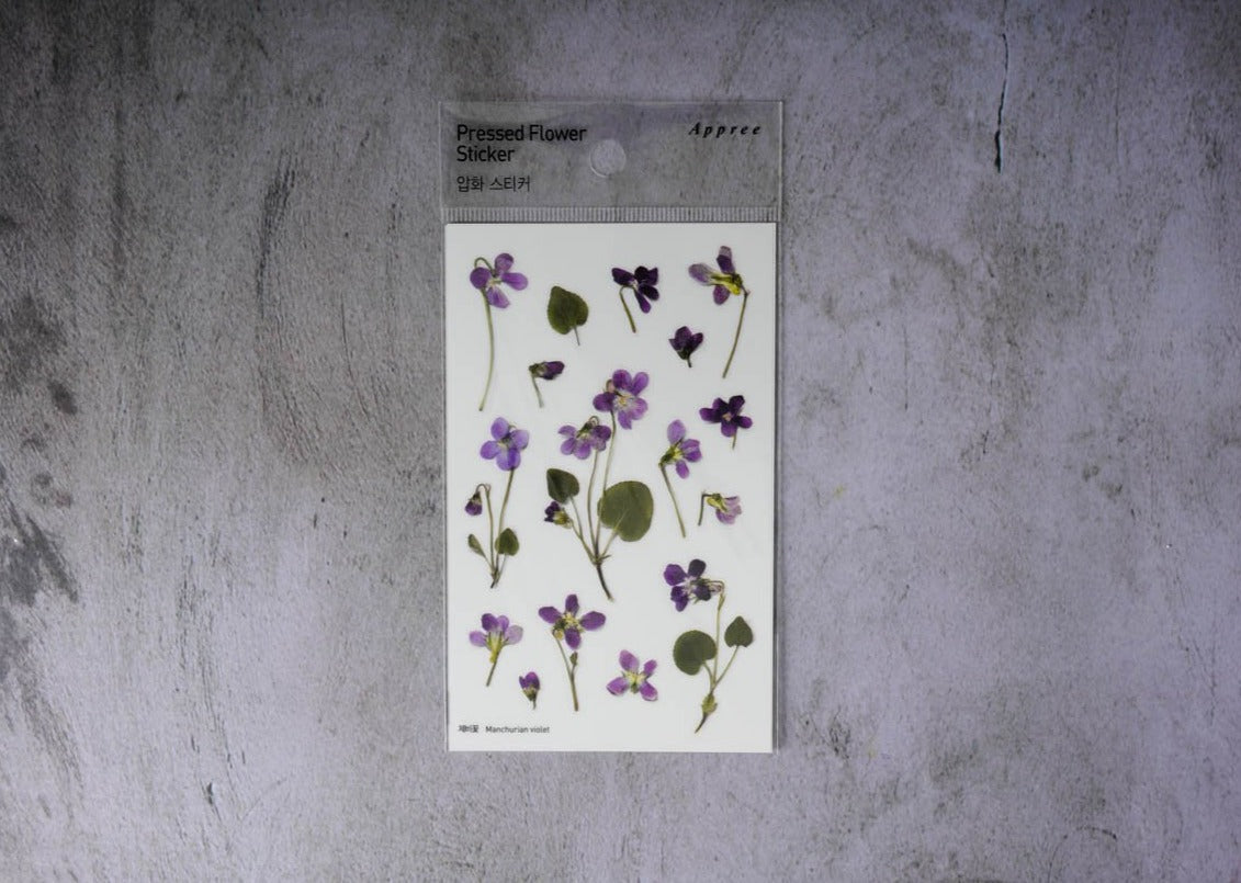 Appree Pressed Flower Stickers - Manchurian Violet