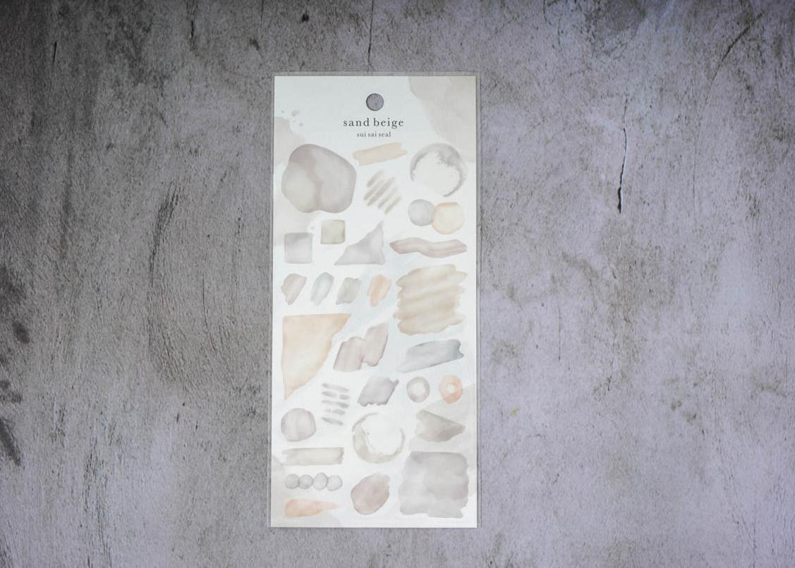 Mind Wave Watercolor Seals - Beige