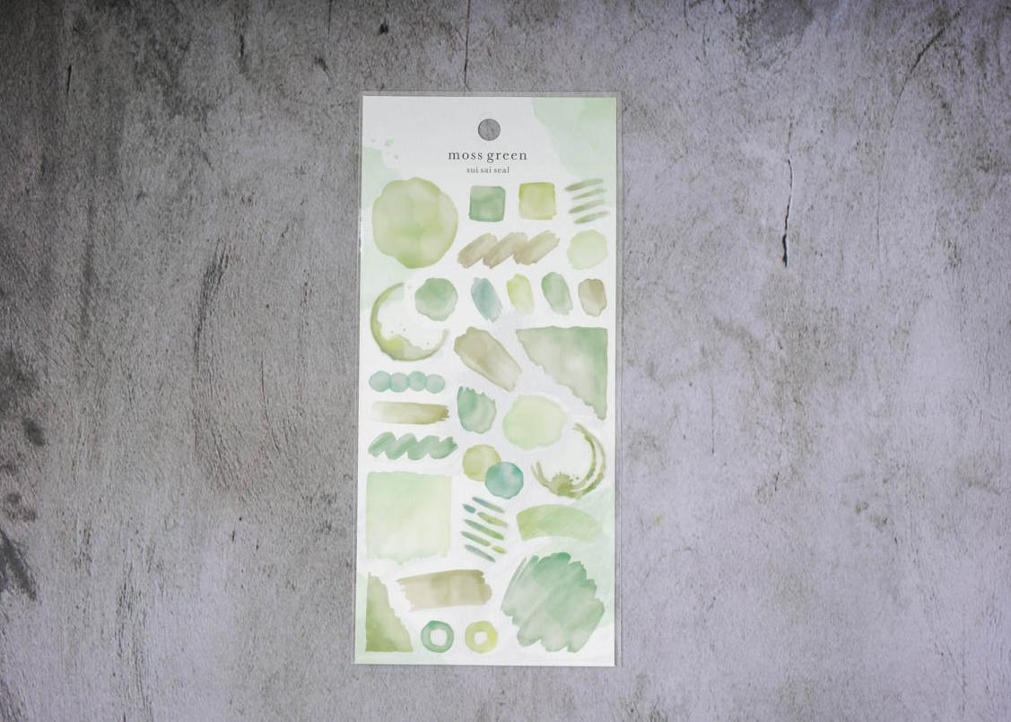 Mind Wave Watercolor Seals - Green