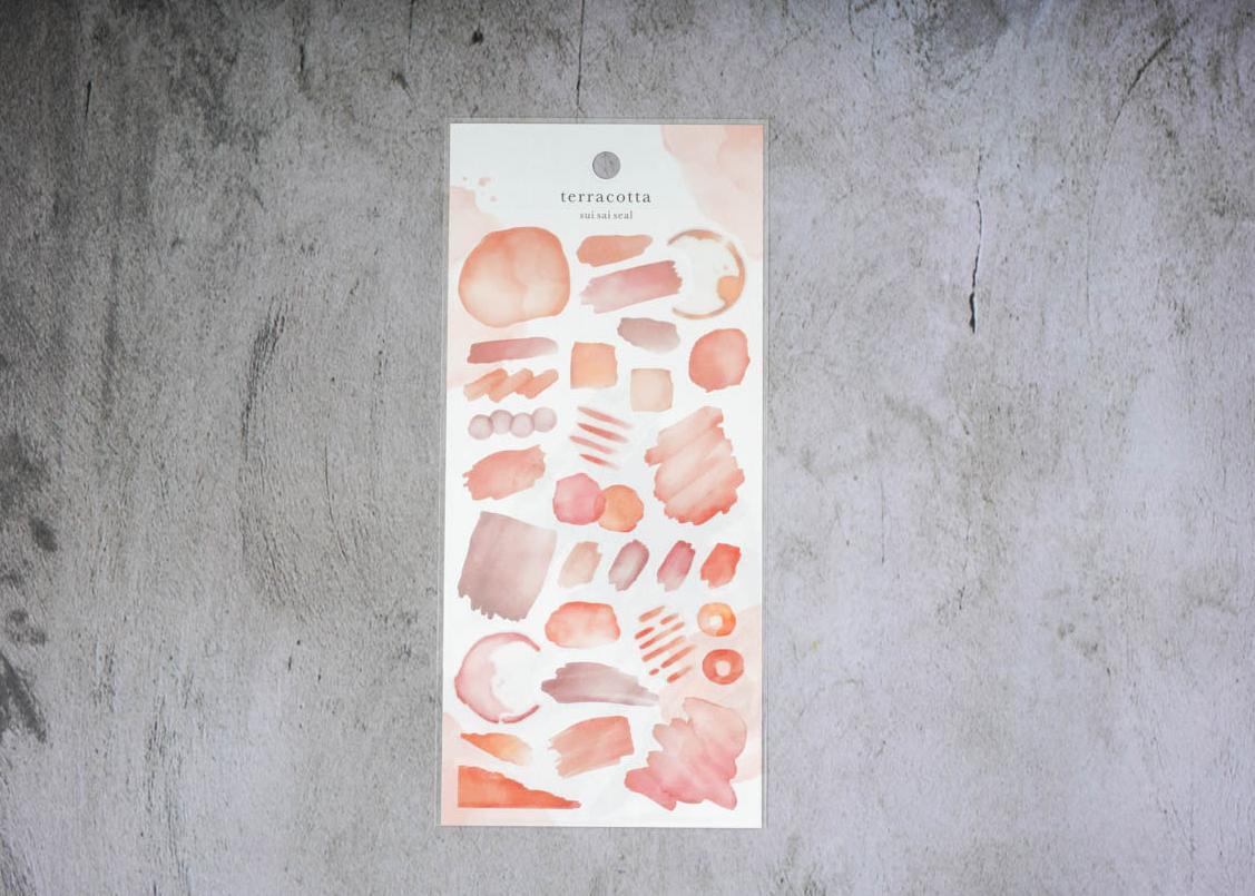 Mind Wave Watercolor Seals - Terracotta