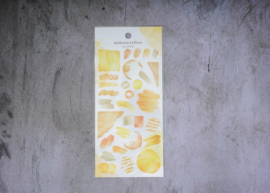 Mind Wave Watercolor Seals - Yellow