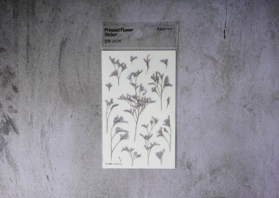 Appree Pressed Flower Stickers - Misty blue