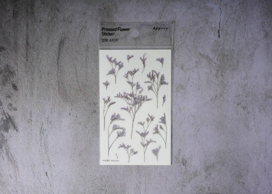 Appree Pressed Flower Stickers - Misty blue