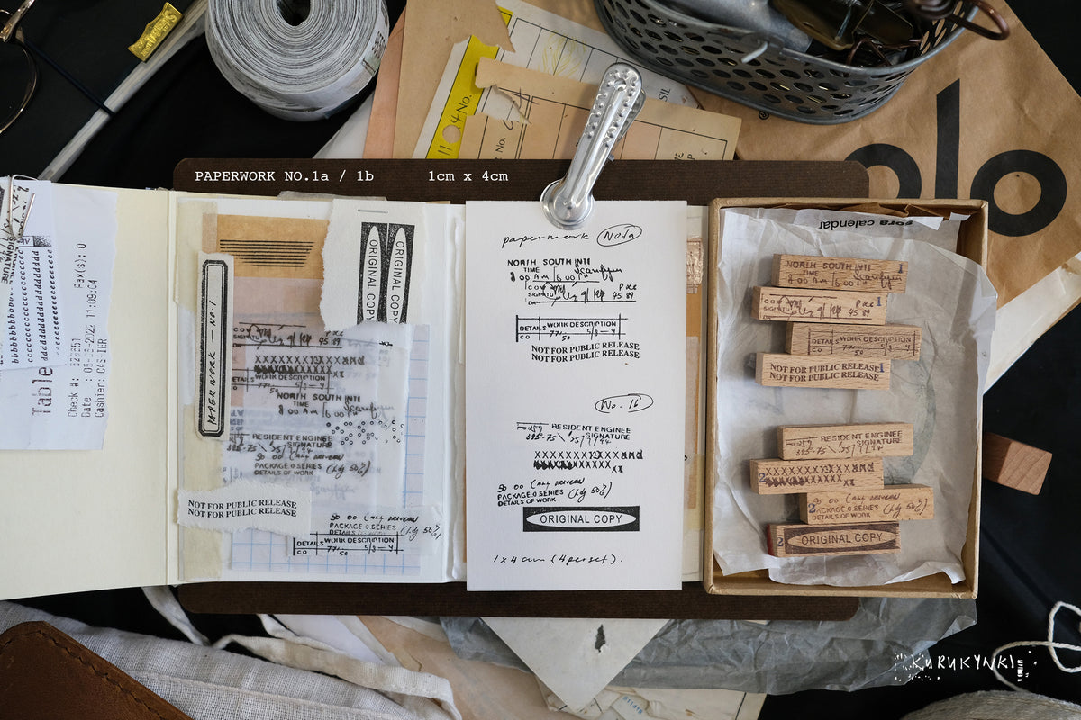 Kurukynki Paperwork Rubber Stamp Set - No. 1