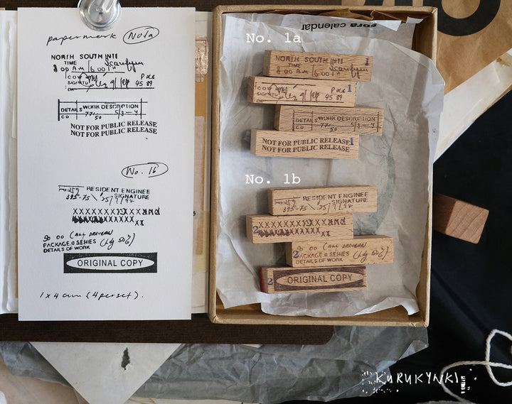 Kurukynki Paperwork Rubber Stamp Set - No. 1 